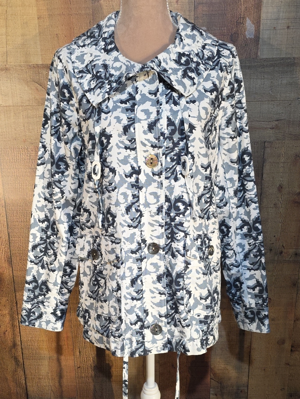 Tribal Blue and White Camouflage Jacket